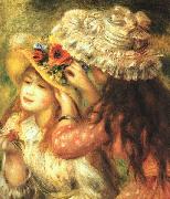 Pierre Renoir Girls Putting Flowers in their Hats Spain oil painting reproduction